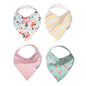Copper Pearl 4 Pack Soft Cotton Baby Bibs for Drooling and Teething, Absorbent Drool Bibs for Baby Girl and Boy, Adjustable to Fit Newborns to Toddlers, Tons of Styles (Ferra)