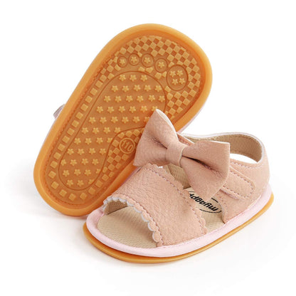Sawimlgy Baby Girls Boys Sandals Summer Flowers Shoe Rubber Sole PU Leather Mesh Infant Toddler First Walkers Princess Dress Outdoor Shoes