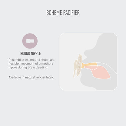 BIBS Pacifiers - Boheme Collection | BPA-Free Baby Pacifier | Made in Denmark | Set of 2 Ivory/Blossom Color Premium Soothers | Size 0-6 Months