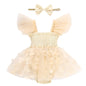 Baby Girl Clothes Infant Tulle Romper Ruffe Sleeveless Bodysuit Baby Girl Outfits Infant Girl Dress 0-18M