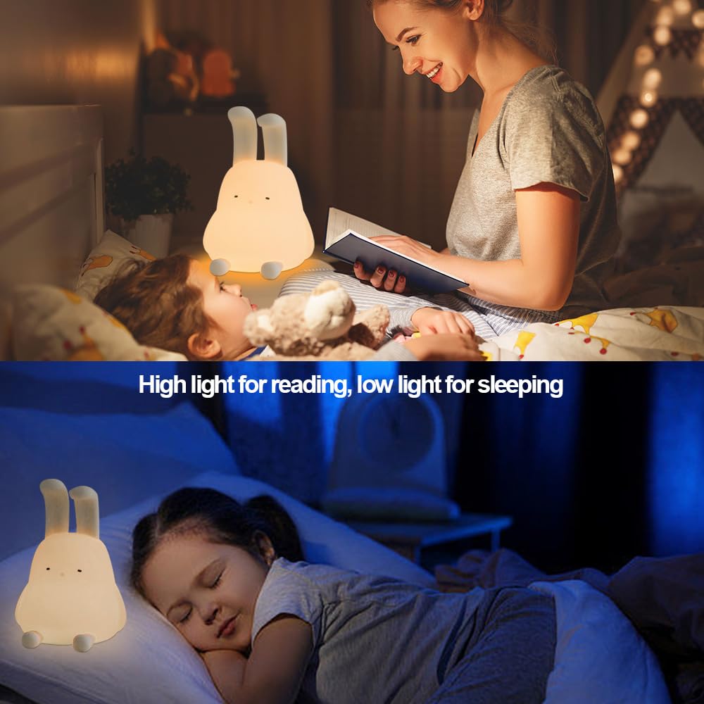 Led Cute Dog Night Light, Dimmable Nursery Puppy Kawaii Lamps, Super Squishy Silicone USB Rechargeable Touch Control Night Lamp for Kids Adults, Used for Camping Party Room Decor (Dog)