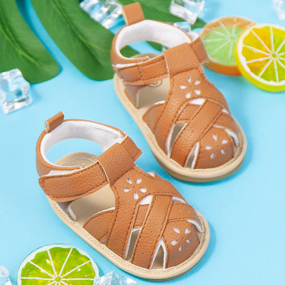 Kannior Infant Boys Girls Sandals Breathable Premium Baby Summer Outdoor Casual Beach Shoes Lightweight Toddler Flower Bowknot Anti Slip Rubber Sole Newborn Prewalker First Crib Shoes
