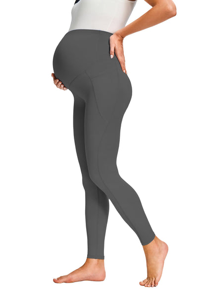 JOYSPELS Smooth Feeling Maternity Leggings Over The Belly with Pockets Workout Pregnancy Leggings