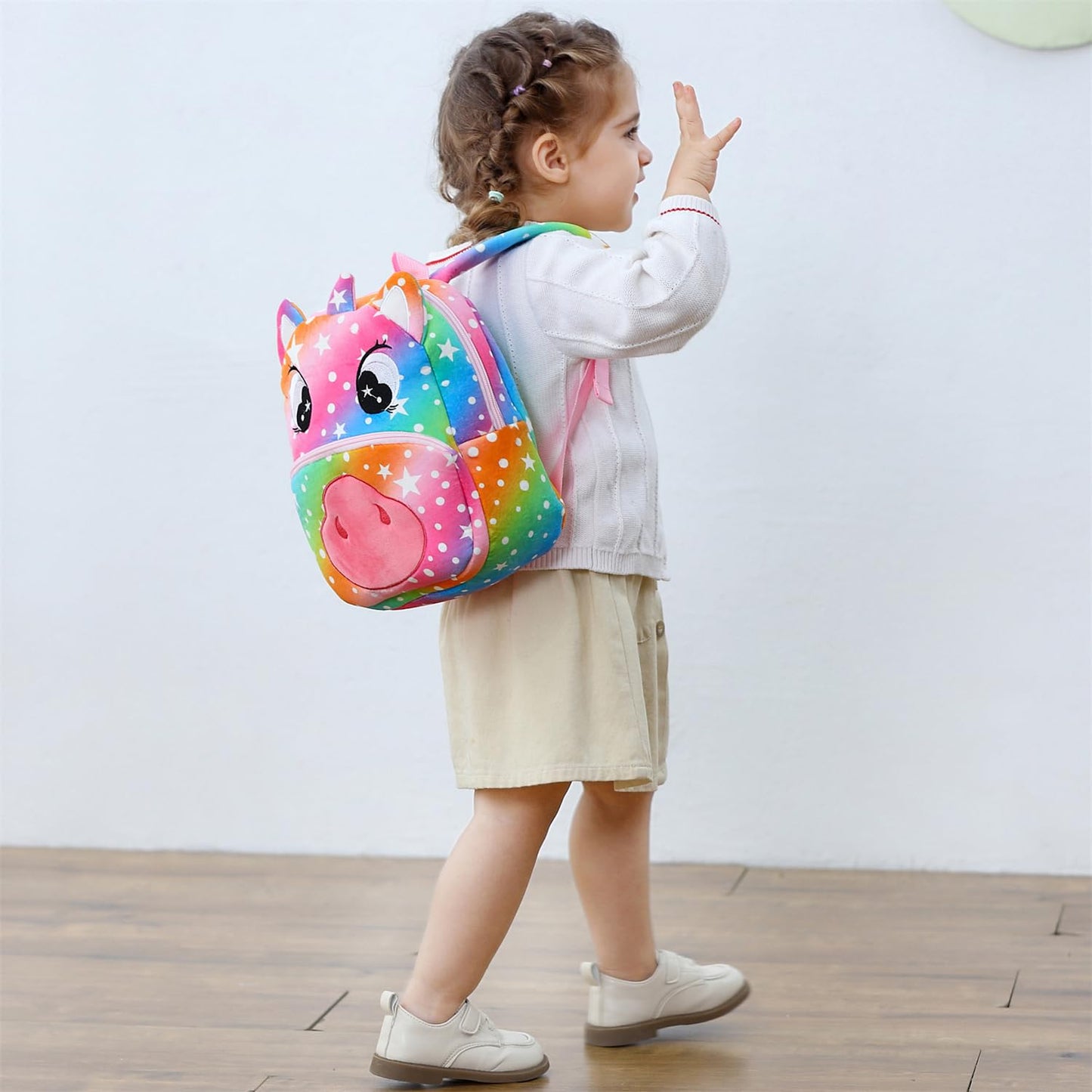 Cute Plush Toddler Backpacks Mini Brown Owl Backpack for Kids Real Littles Backpack for Boy Girl