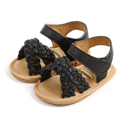 COSANKIM Baby Girl Sandals Rubber Sole Summer Outdoor Infant First Walker Crib Dress Shoes Baby Sandals