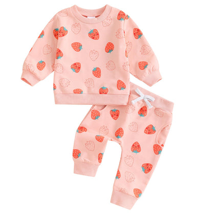 Mubineo Toddler Baby Girl Clothes Cute Long Sleeve Sweatshirt Sweatpant Outfits Fall Winter Tops Pant Outfit Sweatsuit