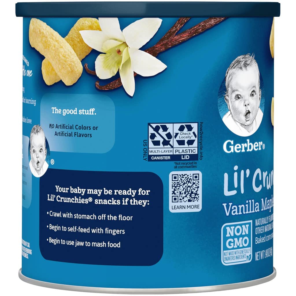 Gerber Lil' Crunchies, Cheddar and Veggie Dip, 1.48 Ounce, 4 Count