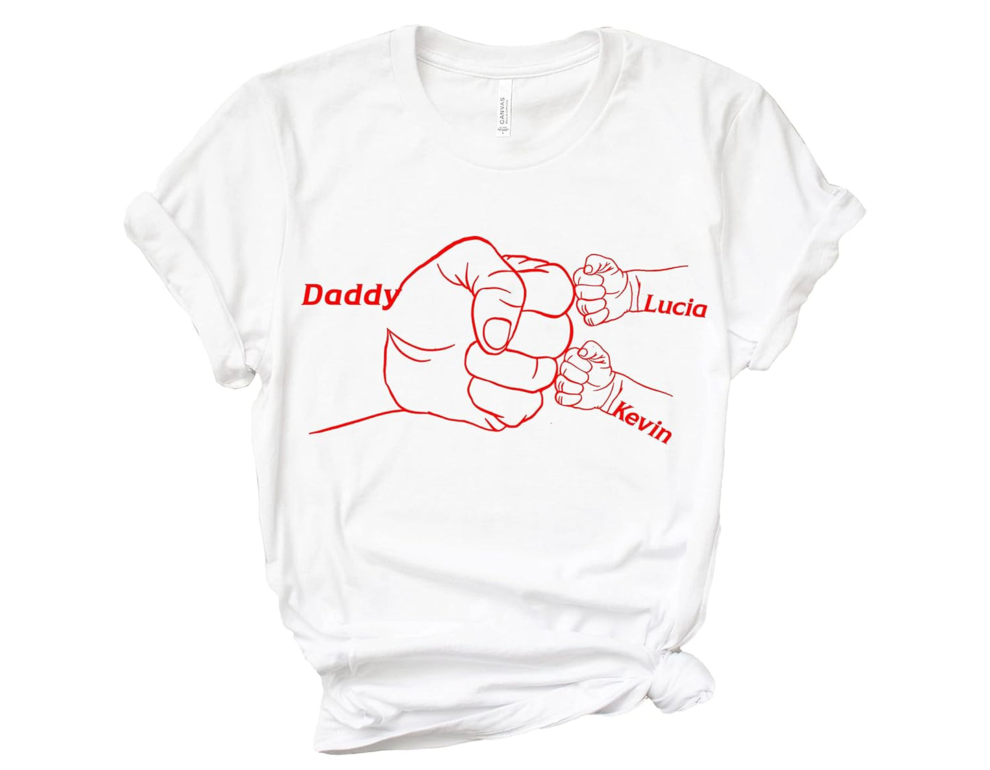 Personalized Fathers Day Gifts, Custom Child Fist Bump Shirt, Custom Dad, Grandpa Shirt, Customizable Daddy Shirt with Kid's Name, Christmas Gifts for Dad from Daughter and Son, Husband Gifts