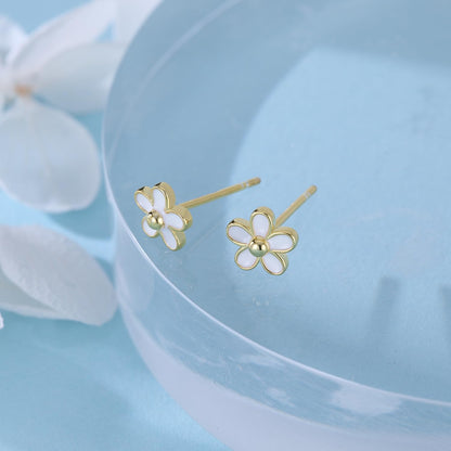 SLUYNZ Solid 925 Sterling Silver Little Daisy Earrings Studs for Women Teens Petite Flowers Studs Earrings