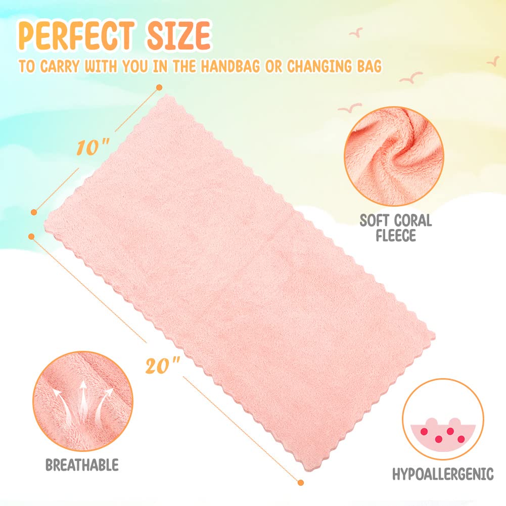HOMEXCEL Baby Washcloths 24 Pack-Microfiber Coral Fleece Baby Bath Face Towel 7 x 9 Inch Extra Absorbent and Soft Burp Cloth and Wash Cloths for Newborn-Infants and Toddlers-Gentle On Sensitive Skin