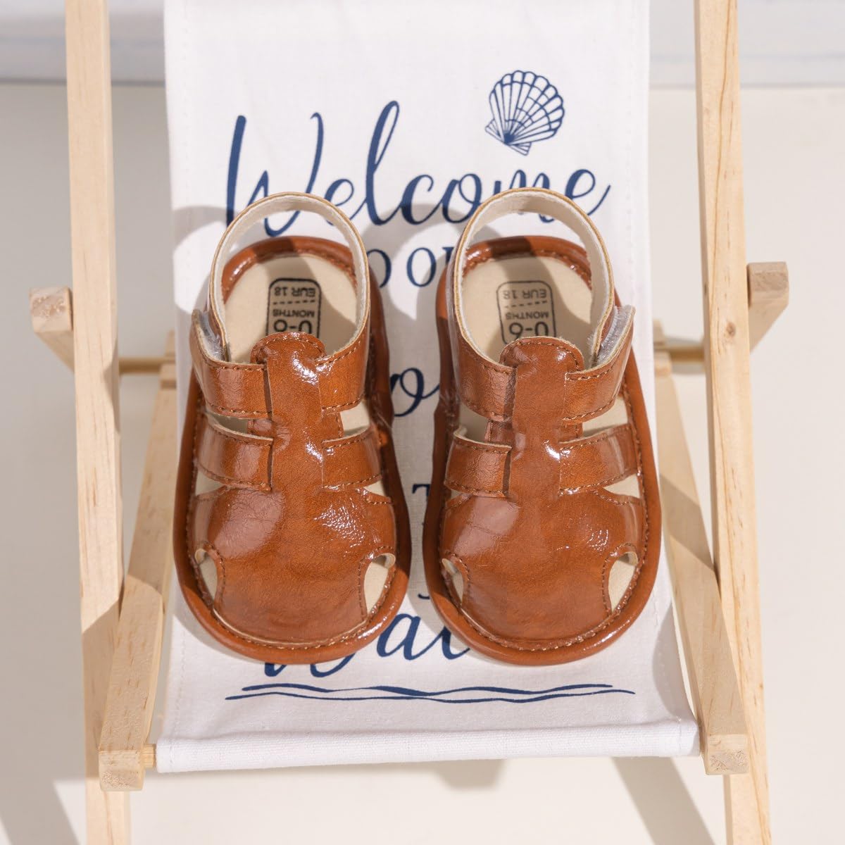 Meckior Baby Infant Boy Girl Sandals Newborn Non-Slip Soft Rubber Sole Sandals for Baby Boys Open-Toe Outdoor Casual Summer First Walkers Shoes