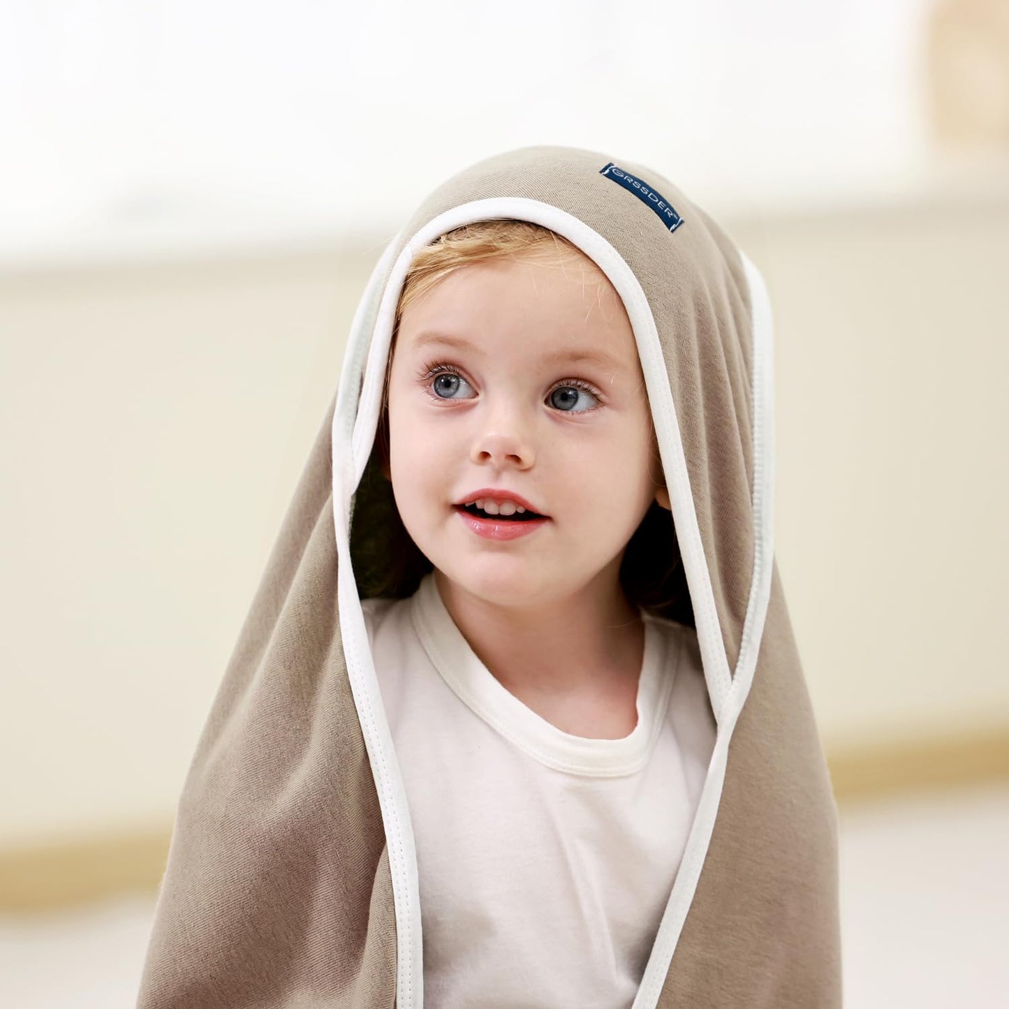 GRSSDER Baby Hooded Towel 2 Pack for Newborn, Super Soft Bath Towels with Original Design, Ultra Absorbent Knit Terry, Large Toddler Towels with Hood for Girls, Shower Gifts for Infant, 34"x 34"