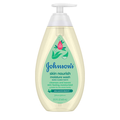 Johnson's Skin Nourishing Moisture Baby Body Wash With Vanilla & Oat Scents, Hypoallergenic & Tear Free Baby Bath Wash, Paraben-, Dye-, Sulfate & Phthalate-Free, 20.3 fl. oz