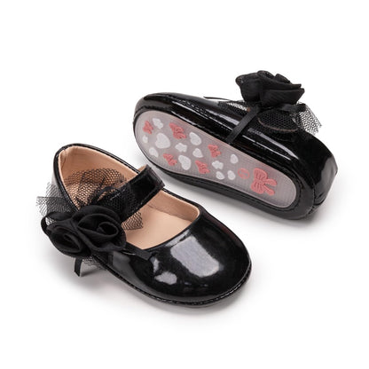 Meckior Infant Baby Girls Soft Sole Bowknot Princess Wedding Dress Mary Jane Flats Prewalker Newborn Light Baby Sneaker Shoes