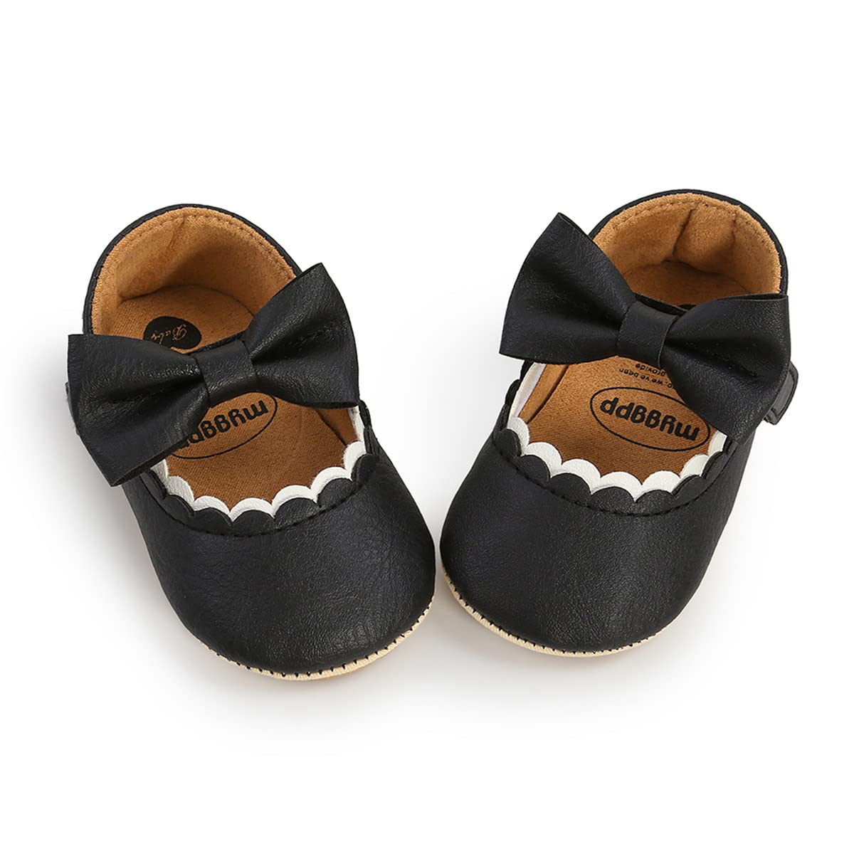 LAFEGEN Baby Girls Mary Jane Flats with Bownot Non Slip Soft Sole PU Leather Newborn Infant Toddler First Walker Cirb Dress Shoes