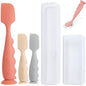 Baby Diaper Cream Spatula with Case-1 Large 2 Mini Butt Paste Spatula with 2 Travel Case-Soft Baby Butt spatula baby Diaper Cream Applicator-Diaper Rash spatula Bum Spatulas Brush