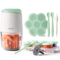 NCVI Puree Baby Food Processor Glass Set, Mini Infant Food Maker Blender Machine with 8 Blades and Grinding Disc, Small Blender for Baby Food Including Containers, Silicone Tray and Tableware