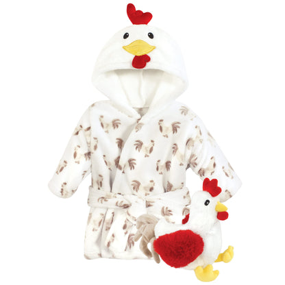 Hudson Baby Unisex Baby Plush Bathrobe and Toy Set
