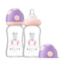 YOHKOH Natural Glass Baby Bottle with Natural Response Nipple, Newborn Anti-Colic Baby Bottles, Wide Neck Mushroom Cap Baby Bottle, Clear (8.8ounce (Pack of 4), Multicolour1)