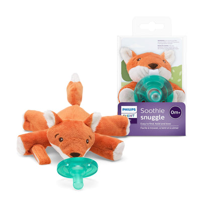 Philips AVENT Soothie Snuggle Pacifier Holder with Detachable Pacifier, 0m+, Giraffe, SCF347/01-1 Count (Pack of 1)