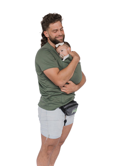 Lalabu The Dad Shirt | Hands-Free Baby Carrier for Dad with Kangaroo Pouch | Engineered for Bonding, Safety, & Comfort for Newborns Up to 15 Lbs. | CPSC Approved
