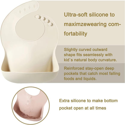 PandaEar Silicone Baby Bibs & Silicone Baby Spoons & Forks