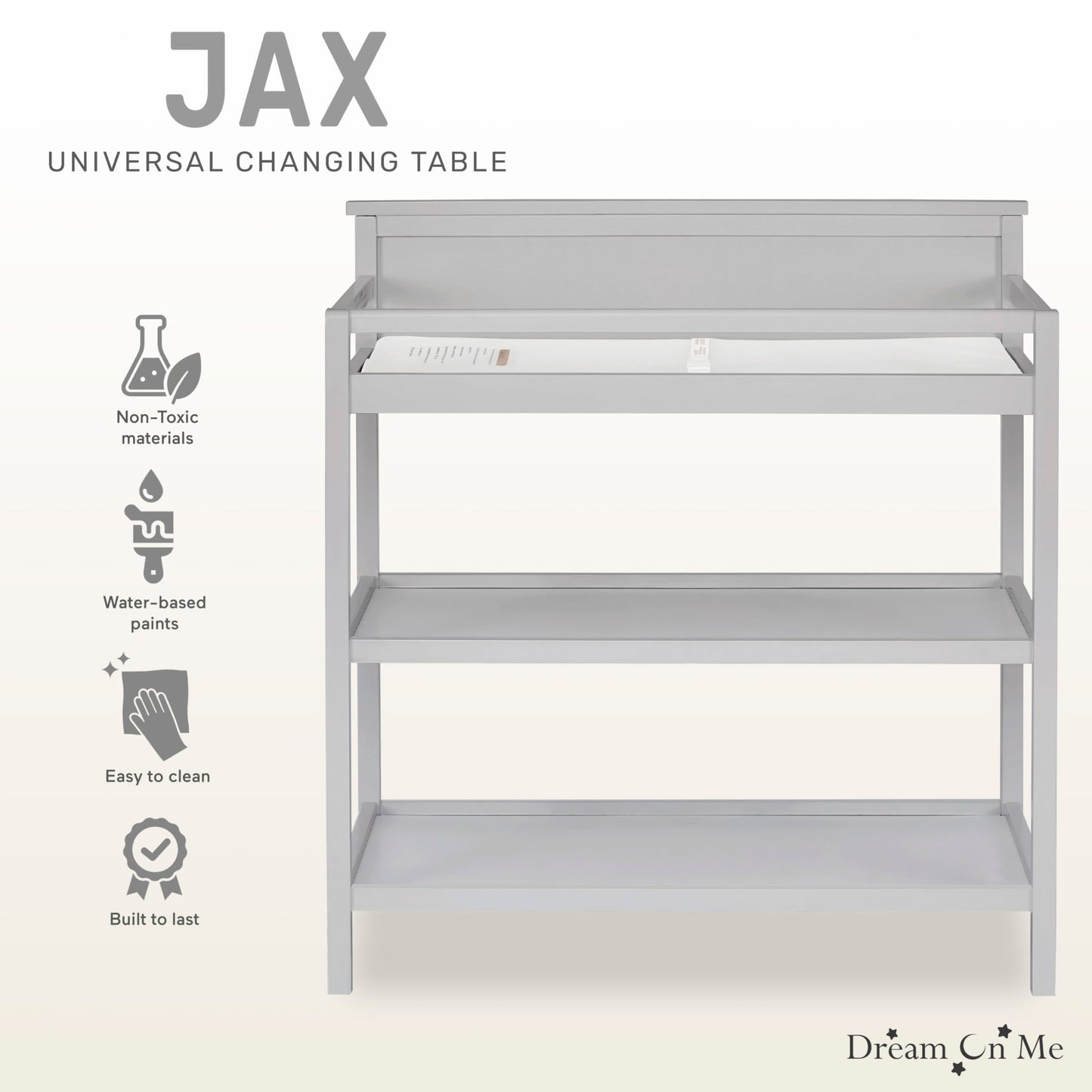 Dream On Me Jax Universal Changing Table, Blush Pink , 34x20x40 Inch (Pack of 1)