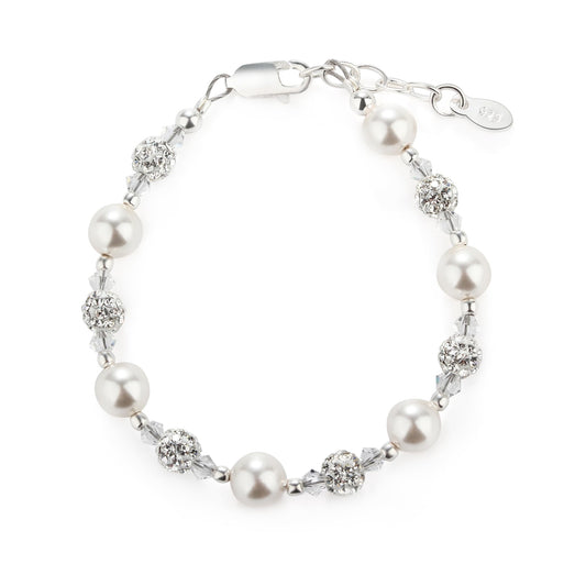 Cherished Moments Children's 14K Gold-plated or Sterling Silver Bracelet with Stardust Beads and Austrian Crystals for Babies, Infants, Toddlers, and Girls Jewelry Gifts