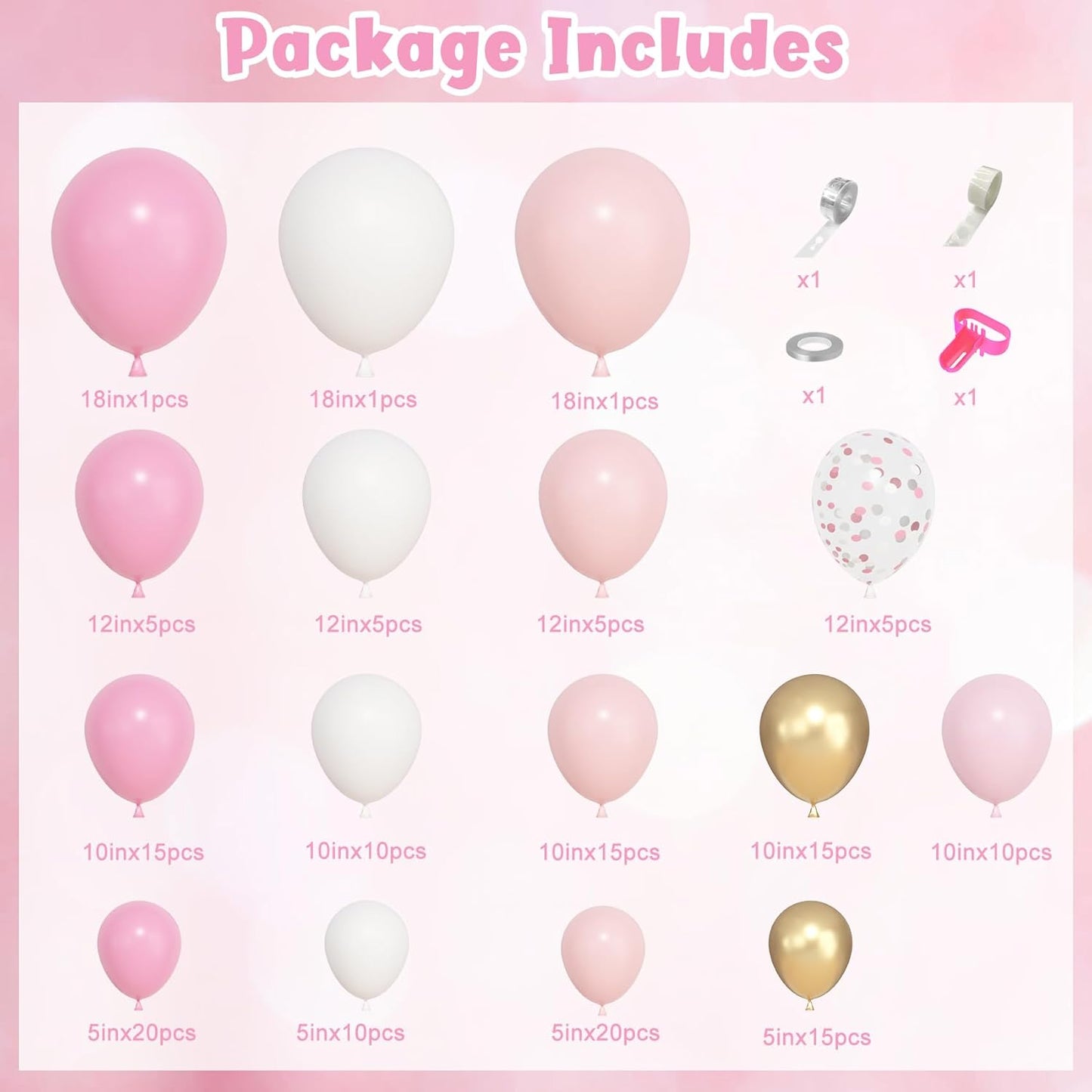 Ouddy Life 157 Pcs Boho Dusty Pink Balloons Arch Garland Kit, Blush Neutral Pink Sand White Metallic Gold Different Size Balloon for Girls Baby Shower Birthday Wedding Gender Reveal Party Decorations