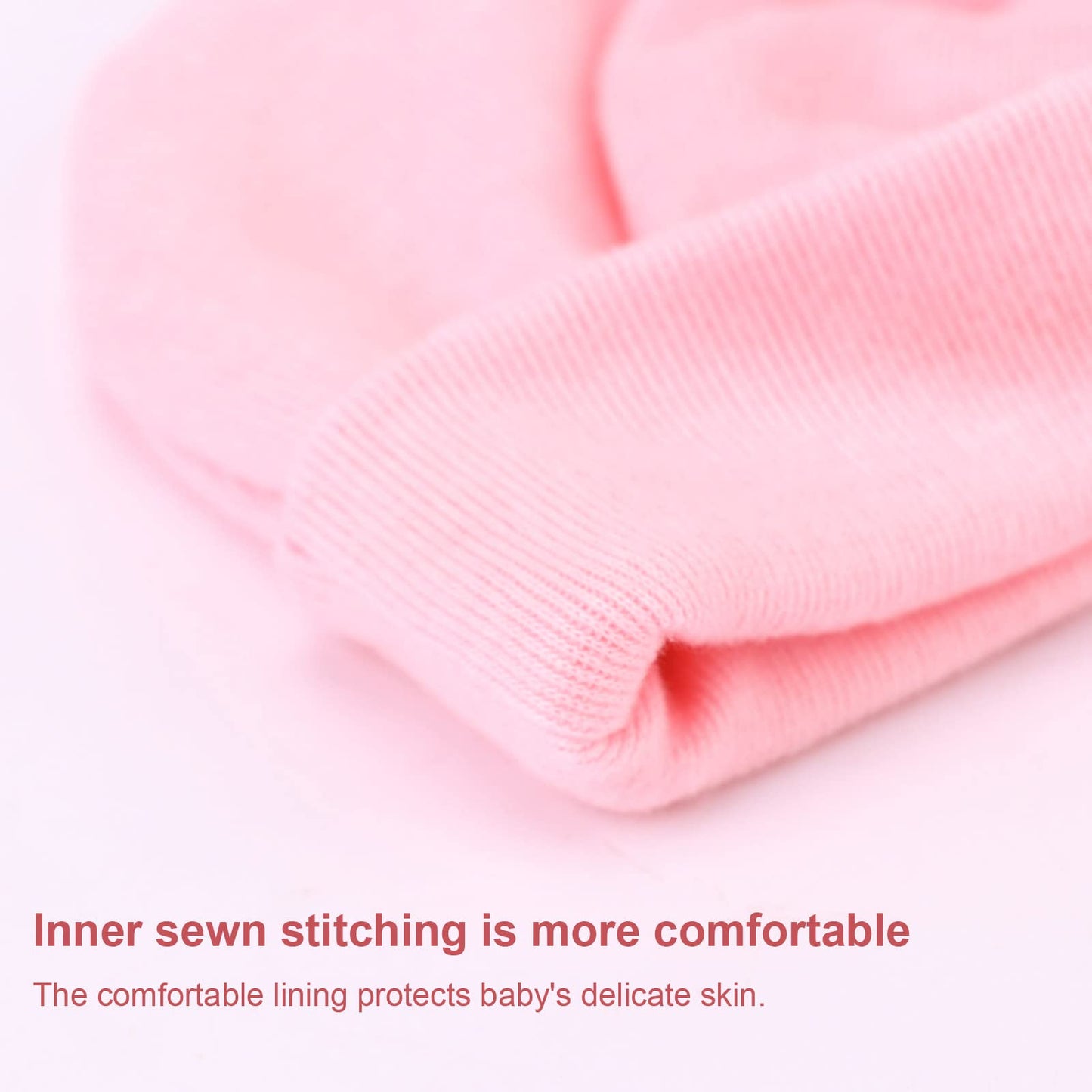 BQUBO Newborn Baby Girls Hats Mittens Set Hospital Hat Beanie Infant Bow Hats Baby Cotton Gloves for 0-6 Months