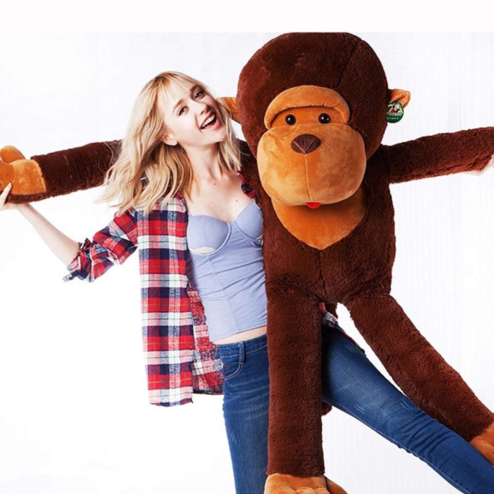 Large Stuffed Monkey Giant Monkey Stuffed Animal Big Stuffed Gorilla Plush Toy for Kids and Girlfriends (43.3 Inches)