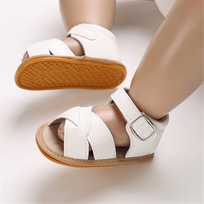 GAISUMMI Baby Girls Sandals Summer Bowknot Infant Crib Shoes Toddler Pu Leather Soft Rubber Sole First Walkers