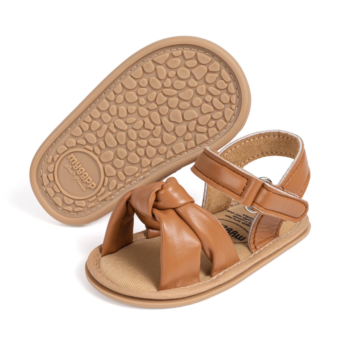 Meckior Baby Toddler Infant Girls PU Leather Soft Open Toe Summer Sandals Flower Princess Flat Shoes