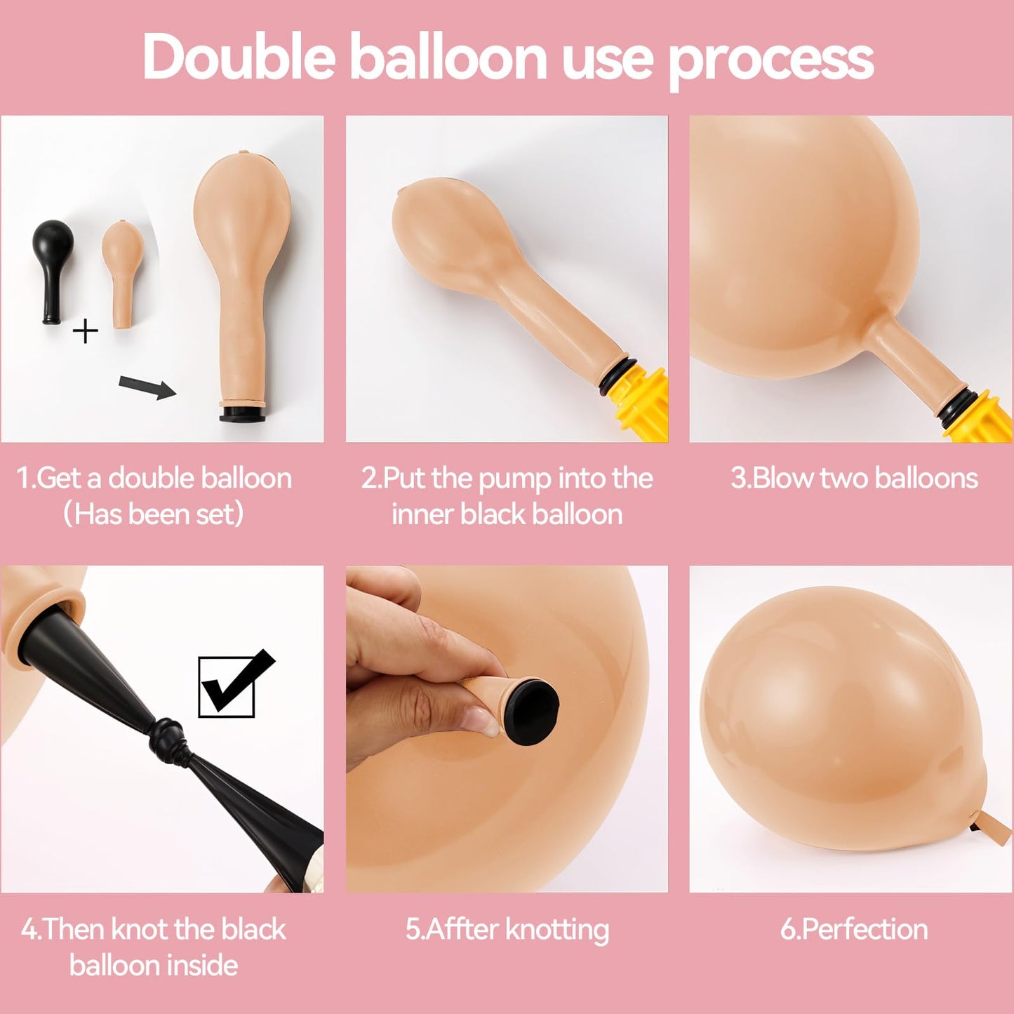 Dusty Pink Brown Balloon Arch Kit, Double Stuffed Blush Brown Cream Beige Nude Tan Pink Balloons Boho Balloon Garland Kit for Birthday Baby Shower Wedding Bridal Shower Gender Reveal Party Decoration