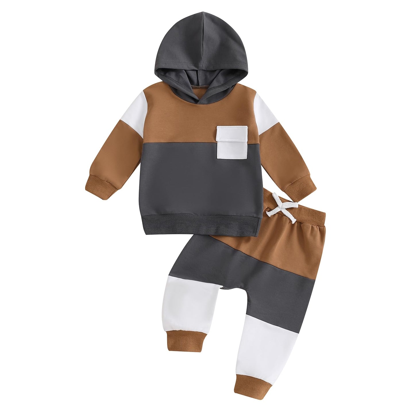 Infant Baby Boy Fall Winter Clothes Outfits Hooded Long Sweatshirt Pants Set Toddler Clothes 6 12 18 24 Months 2T