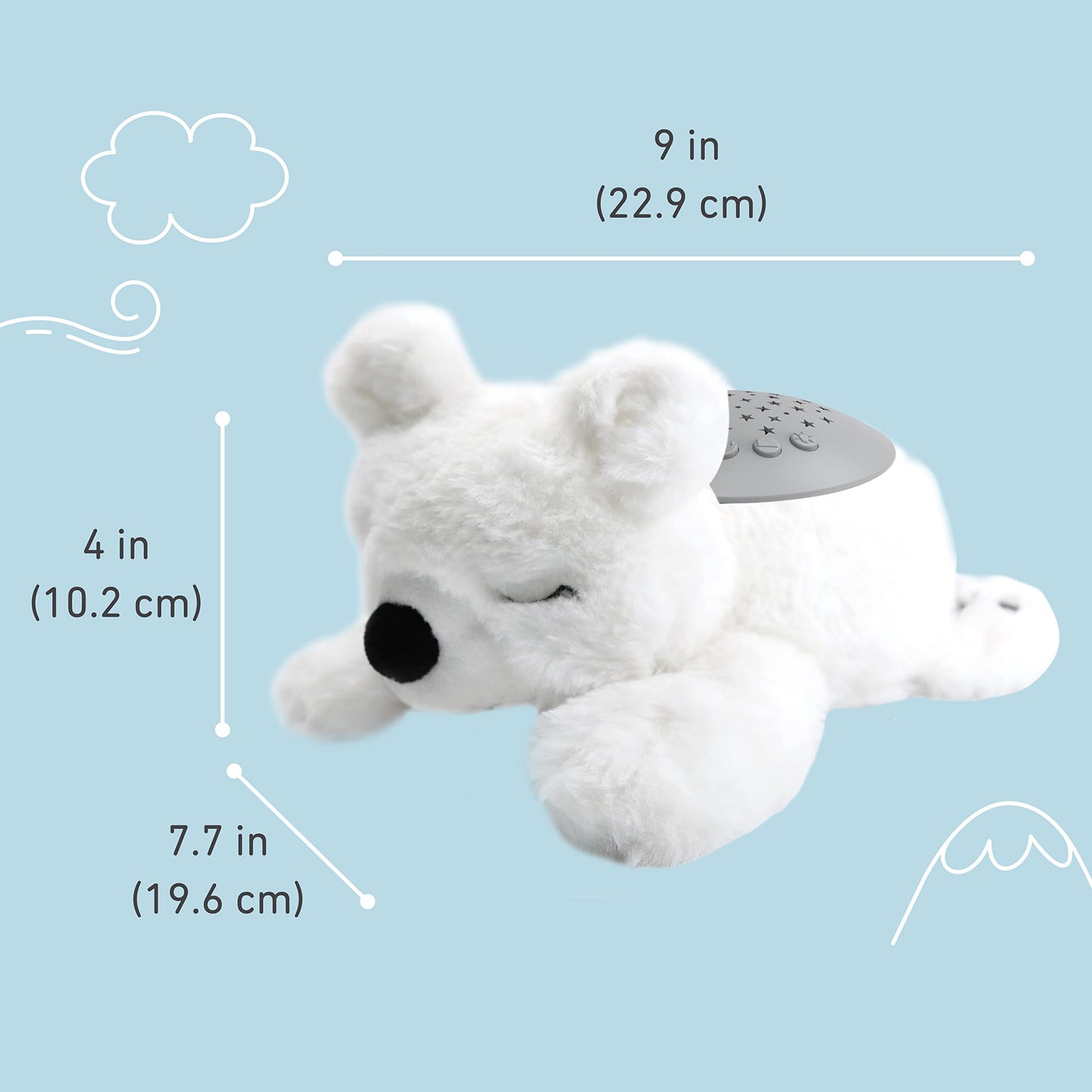 PureBaby Sound Sleepers Portable Sound Machine & Star Projector - Plush Sleep Aid for Baby and Toddlers with Soothing Night Light Display, 10 Lullabies, White Noise, and Heartbeat Sounds (Unicorn)