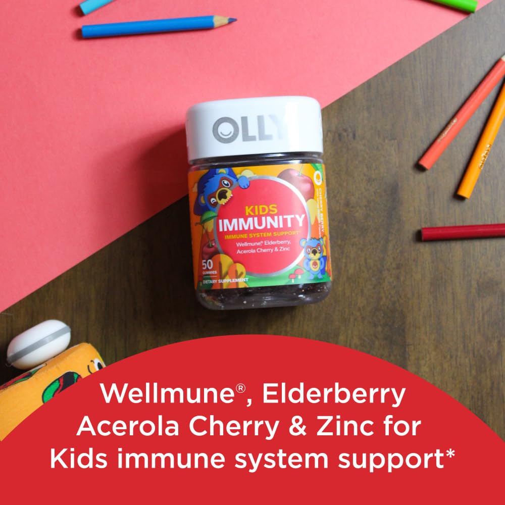 OLLY Kids Sleep Gummy, 0.5mg Melatonin, L Theanine, Chamomile, and Lemon Balm, Childrens Chewable Supplement, Raspberry - 50 Count