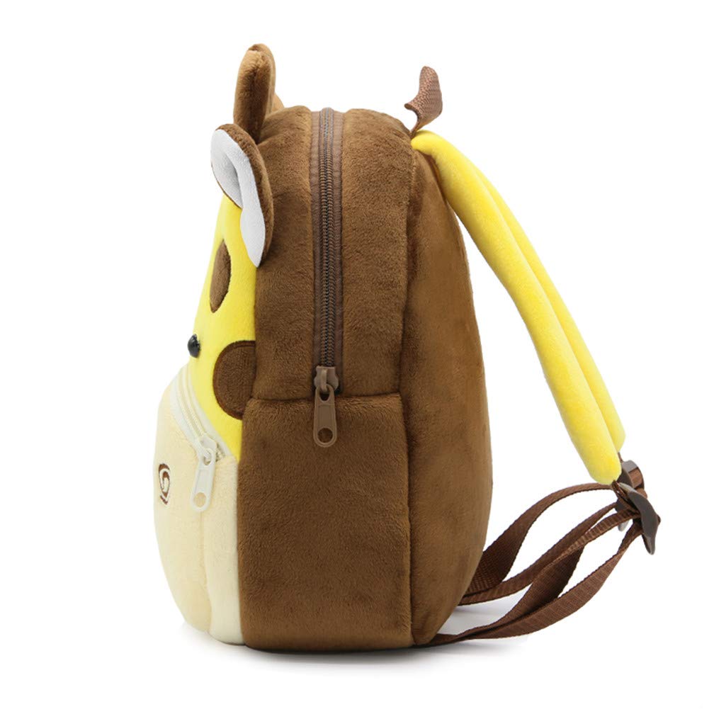 Ladyzone Toddler Backpack Zoo Animals Backpacks Cute Plush Bag Cartoon 10" Preschool Book Bag For 2+ Years Girls Boys