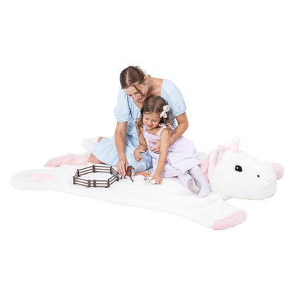 Plush PlushieRugs - Animal Rug for Kids Room, Fluffy Nursery and Fur Kids Rugs for Playroom - Big Large Stuffed Animals Irregular Shaped Rug that Works Great as Woodland Nursery Decor (Dinosaur)