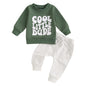 Toddler Baby Boy Fall Clothes Letter Print Long Sleeve Sweatshirt Elastic Pants Cute Kids Winter Outfits
