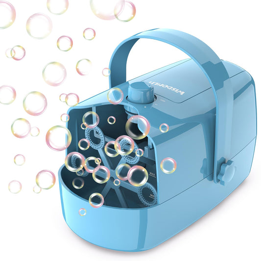 Bubble Machine, 3 in 1 Bubble Maker, Bubble Blower with Replaceable Bubble Wands, 8000+ Colorful Bubbles Per Minute, Operated by Plug-in or Batteries, Bubble Toys for Indoor Outdoor Birthday Party