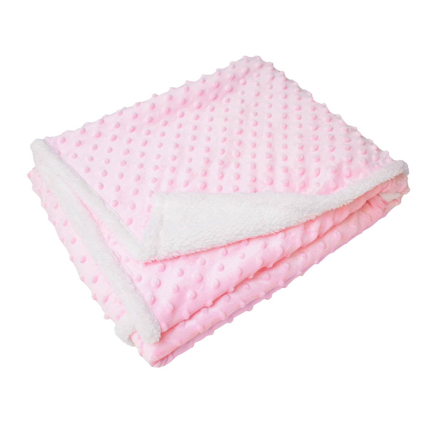 American Baby Company Heavenly Soft Chenille Sherpa Receiving Blanket, 3D Pink, 30" x 35", Warm and Cozy for Boys and Girls, Ideal for Baby Carrier, Stroller, and Travel