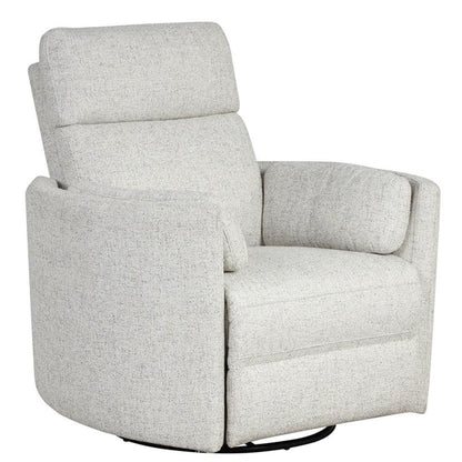 Pemberly Row Contemporary Fabric Swivel Glider Recliner in Ivory