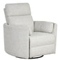 Pemberly Row Contemporary Fabric Swivel Glider Recliner in Ivory