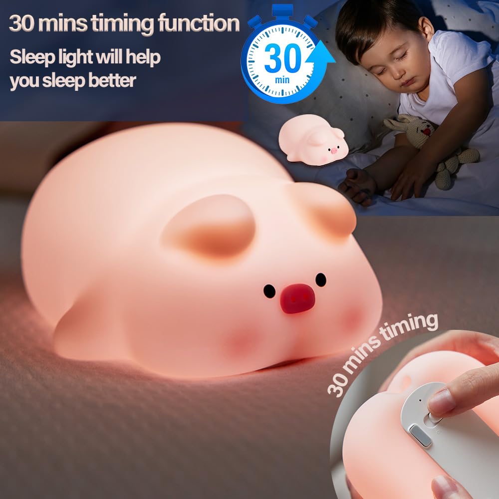 Led Cute Dog Night Light, Dimmable Nursery Puppy Kawaii Lamps, Super Squishy Silicone USB Rechargeable Touch Control Night Lamp for Kids Adults, Used for Camping Party Room Decor (Dog)