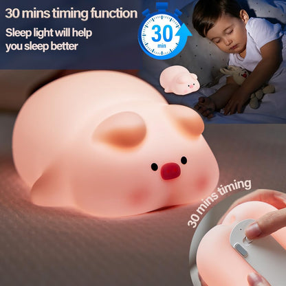 Led Cute Dog Night Light, Dimmable Nursery Puppy Kawaii Lamps, Super Squishy Silicone USB Rechargeable Touch Control Night Lamp for Kids Adults, Used for Camping Party Room Decor (Dog)