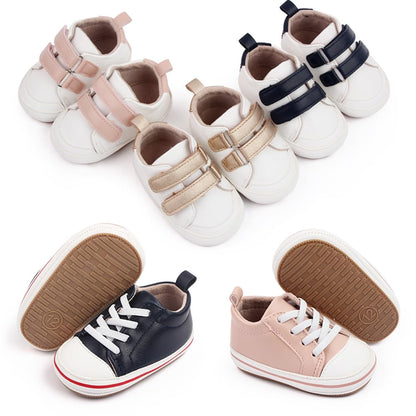 Baby Girls Boys Shoes Soft Anti-Slip Sole Newborn First Walkers High Top Canvas Denim Unisex Infant Sneaker