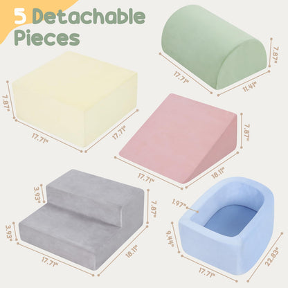 Foam Climbing Blocks for Toddler, Toddler Climbing Toys Indoor, Kid Baby Climbing Toys Blocks with Ball Pit for Baby, Soft Play Set Playground (Balls not Included)