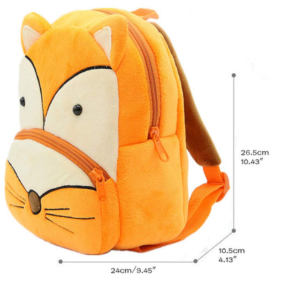Ladyzone Toddler Backpack Zoo Animals Backpacks Cute Plush Bag Cartoon 10" Preschool Book Bag For 2+ Years Girls Boys
