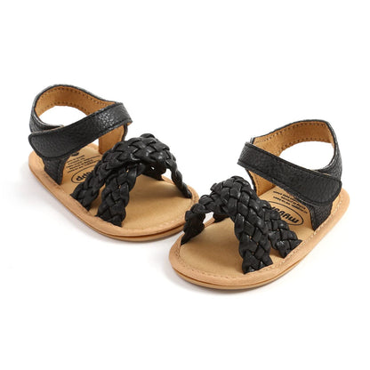 LAFEGEN Infant Baby Girls Summer Sandals Newborn Toddler First Walker Crib Dress Shoes